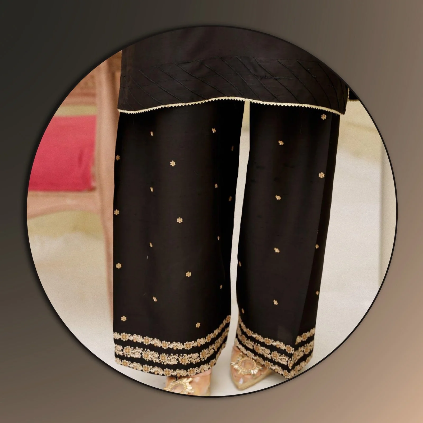 Black Miracle Embroidered 3 PC - Image 3