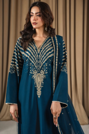 Blue Miracle 3 PC Embroidered