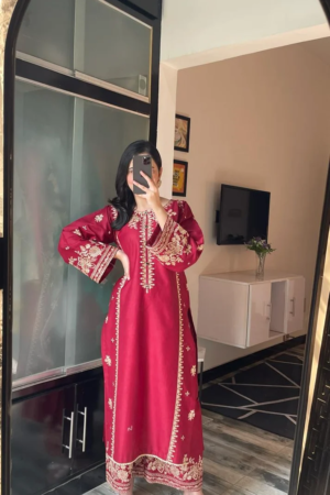 Cranberry Embroidered 2 PC