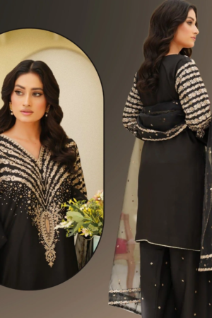 Black Miracle Embroidered 3 PC